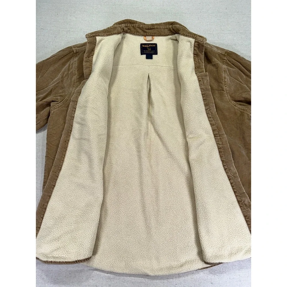 WOOLRICH Men's XL Buckskin Corduroy 6215CB Shacket Sherpa Lined Jacket‎